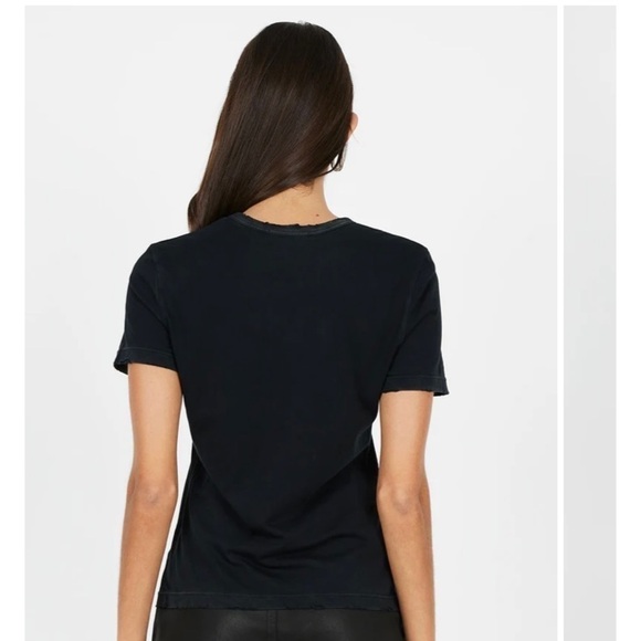 cotton Citizen Black Distressed Basic Short Sleeve TShirt Small - Picture 2 of 7